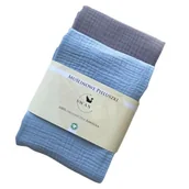 Pieluchy - Pieluszki muślinowe 60x60 - szara + niebieska, SwanStore - miniaturka - grafika 1