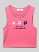 Koszulki dla dziewczynek - Top z wyhaftowanymi motywami - miniaturka - grafika 1