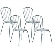 Fotele i krzesła ogrodowe - Lumarko Zestaw 4 Krzeseł Ogrodowych Metalowy Jasnoniebieski Calvi - miniaturka - grafika 1