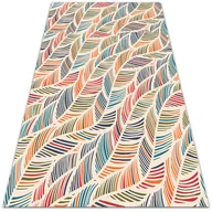 Dywany - Modny uniwersalny dywan winylowy Konturowe liście 150x225 cm - miniaturka - grafika 1