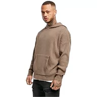 Bluzy męskie - Urban Classics Męska bluza z kapturem z dzianiny, ciemnokhaki, 4XL - miniaturka - grafika 1