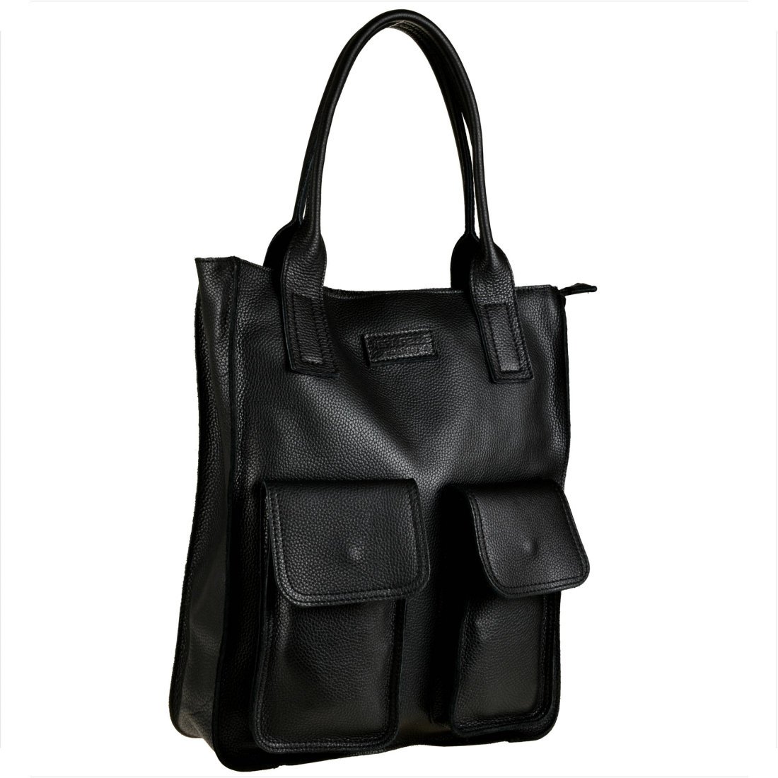 VERA PELLE Duża czarna torebka włoska shopper bag skóra naturalna