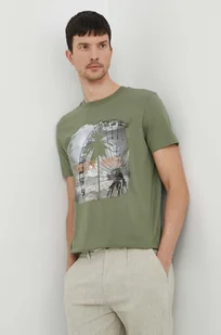 Joop! t-shirt bawełniany męski kolor zielony z nadrukiem - Koszulki męskie - miniaturka - grafika 1