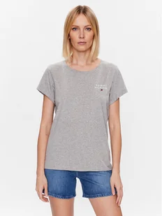 Tommy Hilfiger T-Shirt UW0UW04525 Szary Regular Fit - Koszulki i topy damskie - miniaturka - grafika 1