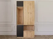 Witryny - Witryna dębowa lita Taranto nr 10 z oświetleniem LED dąb czysty olej - miniaturka - grafika 1