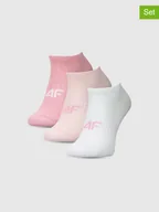 Skarpetki damskie - 4F Skarpety (3 pary) w kolorze jasnoróżowo-białym - miniaturka - grafika 1