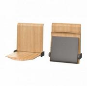Fotele i krzesła biurowe - Siedzisko montowane do ściany manualne, składane TPS1 dąb grafit STRAPONTEN - miniaturka - grafika 1
