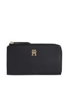 Portfele - Tommy Hilfiger Duży Portfel Damski Th Feminine Large Slim Wallet AW0AW14890 Czarny - miniaturka - grafika 1