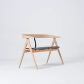 Ławki do przedpokoju - Ławka z drewna dębowego z szarym siedziskiem Gazzda Ava - miniaturka - grafika 1