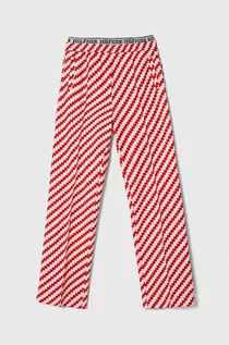 Spodnie i spodenki dla dziewczynek - Tommy Hilfiger spodnie dresowe dziecięce kolor czerwony wzorzyste - grafika 1