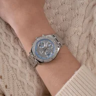 Zegarki damskie - Guess Heiress zegarek damski srebrny z kryształkami GW0440L1 - miniaturka - grafika 1