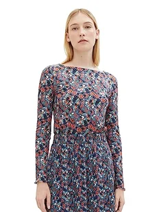 TOM TAILOR Damska koszulka z długim rękawem, 32370 - granatowy mały Tie Dye Floral, L - Koszulki i topy damskie - miniaturka - grafika 1