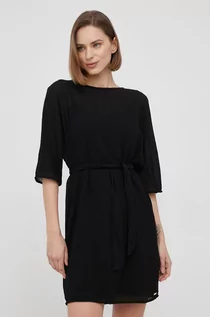 Sukienki - Emporio Armani sukienka kolor czarny mini prosta - grafika 1