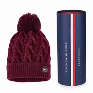 Czapki damskie - Czapka damska Tommy Hilfiger POM BEANIE + tuba ozdobna - miniaturka - grafika 1