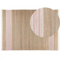 Dywany - Dywan z juty 160 x 230 cm beżowo-różowy MIRZA Lumarko - miniaturka - grafika 1