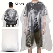 Peleryny fryzjerskie - TEMU Zestaw 50 Sztuk Wysokiej Jakości Jednorazowych Peleryn do Fryzjerstwa - Przezroczyste Fartuchy Plastikowe na Strzyżenie, Farbowanie i - miniaturka - grafika 1