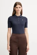 Koszulki i topy damskie - Lacoste polo bawełniane damski kolor granatowy DF5296 - miniaturka - grafika 1