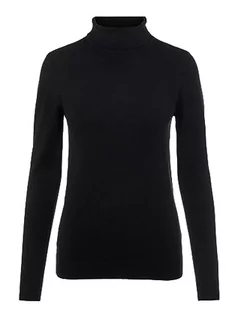Swetry damskie - Object Damski sweter z dzianiny ze stójką, czarny, XL - grafika 1