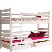 Łóżka dla dzieci i młodzieży - Łóżko Piętrowe Darek Dolmar Sosna Barwiona na Biel - miniaturka - grafika 1
