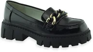 Buty dla dziewczynek - Lakierowane modne mokasyny dla dziewczynki Wojtyłko 25389 Czarne - miniaturka - grafika 1