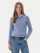 Swetry damskie - Tommy Hilfiger Sweter WW0WW43586 Błękitny Regular Fit - miniaturka - grafika 1