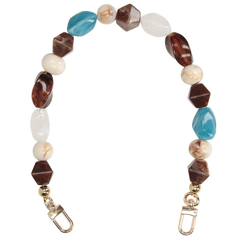 Toscanio K1 pasek do torebki brąz/niebieski koraliki