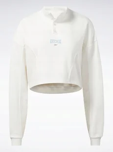 Reebok bluza damska bez kaptura rozmiar M krótka biała logo - Bluzy damskie - miniaturka - grafika 1