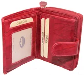 Portfele - Portfel Uniwersalny Kostka El Forrest 820 58 RIFD Suwak Skóra Naturalna CZERWONY 11 x 9 x 3,5 [cm] - miniaturka - grafika 1