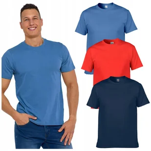 3x KOSZULKA MĘSKA T-shirt Bawełniane BASIC Gładkie MORAJ r. M - Koszulki męskie - miniaturka - grafika 1