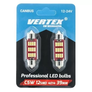 CANBUS AMiO Led 12smd 4014 festoon 39mm white 12v/24v AMI-01290 - Żarówki samochodowe - miniaturka - grafika 1