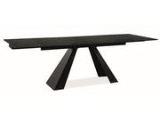 Stoły - Stół rozkładany SALVADORE MELTED GLASS czarny/czarny mat (160-240)x90 - miniaturka - grafika 1