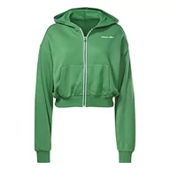 Bluzy damskie - Reebok Damska bluza z kapturem ID Energy z zamkiem błyskawicznym na całej długości, zielona Glen, XL, Glen Green, XL - miniaturka - grafika 1