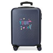 Walizki - Roll Road Roll Road Be yourself walizka kabinowa, niebieska, 38 x 55 x 20 cm, z zamkiem szyfrowym, 34 l, 2,6 kg, 4 podwójne kółka, bagaż podręczny - miniaturka - grafika 1