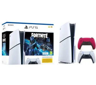 Sony PlayStation 5 Slim D Chassis PS5 1TB z napędem Fortnite Cobalt + Dodatkowy Pad Czerwony - Konsole Playstation - miniaturka - grafika 1