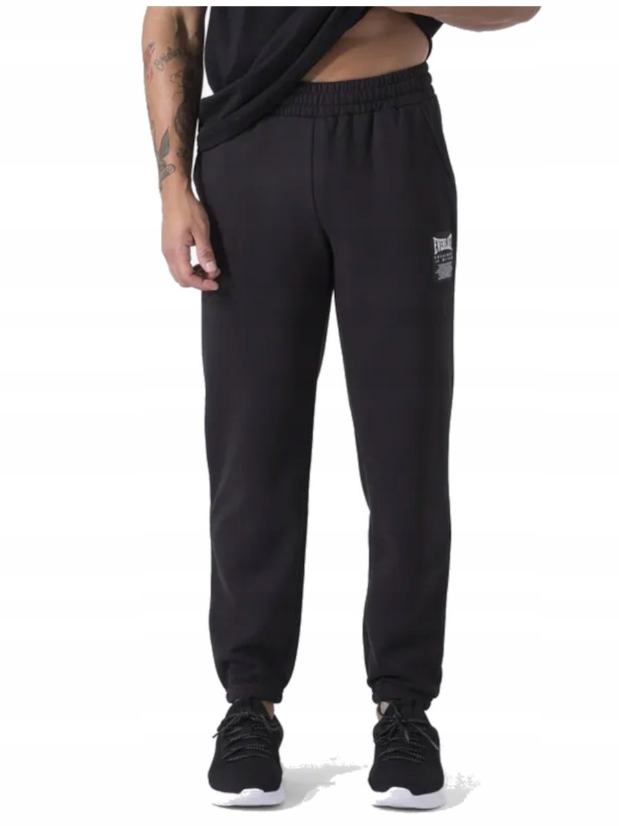 SPODNIE męskie EVERLAST sportowe 37M217F84-2000 dresowe czarne bawełniane L L