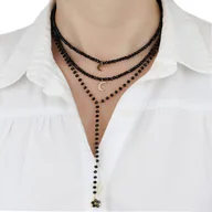 Naszyjniki - Naszyjnik księżyc STAL SZLACHETNA POZŁACANA długi - miniaturka - grafika 1