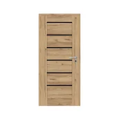 Drzwi wewnętrzne - NAWADOOR Skrzydło drzwiowe pokojowe Minos Black dąb catania czarna szyba 90 lewe Nawadoor - miniaturka - grafika 1