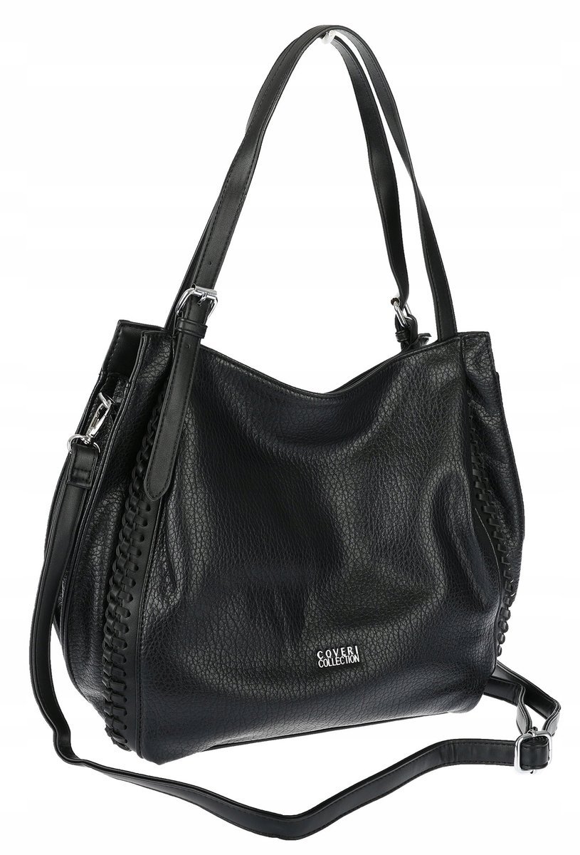 Torebka Damska shopper worek włoska marka coveri collection A4 6702 czarna