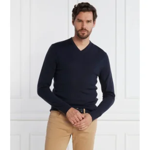 Calvin Klein Wełniany sweter SUPERIOR | Slim Fit - Swetry męskie - miniaturka - grafika 1
