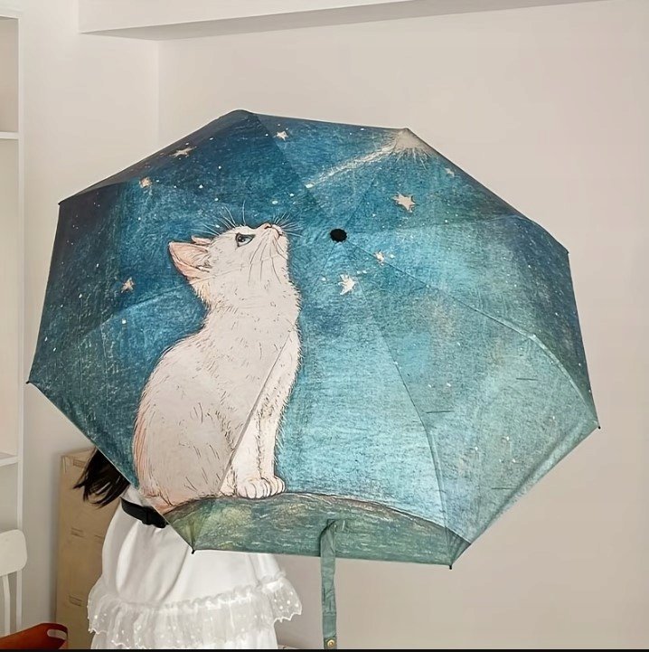 PARASOL AUTOMATYCZNY PARASOLKA W KOTY BIAŁY KOT kotek KAWAII ANIME POP ART