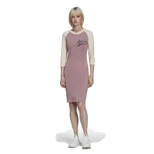 Sukienka damska adidas HD9786 DRESS Różowa - Sukienki i spódnice sportowe - miniaturka - grafika 1