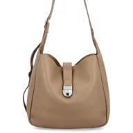 Torebki damskie - Torebka Damska Listonoszka z Kosmetyczką firmy Herisson 20R567 Ciemno Beżowa - miniaturka - grafika 1