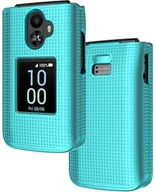 Etui i futerały do telefonów - Nakedcellphone Etui na telefon TCL Flip 3, smukła twarda obudowa ochronna [ochrona przed odciskami palców, tekstura siatki] do T435 2024 - turkusowy miętowy cyjan - miniaturka - grafika 1