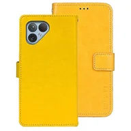 Portfele - IDEWEI Kompatybilny z Fairphone 5 Case Stand Portfel Skórzany pokrowiec na telefon Żółty - miniaturka - grafika 1