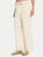 Spodnie sportowe damskie - Roxy Spodnie materiałowe Lekeitio Break ERJNP03636 Beżowy Regular Fit - miniaturka - grafika 1