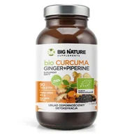 Suplementy naturalne - Big Nature Bio Curcuma Ginger + Piperine, 90 tabletek - miniaturka - grafika 1