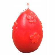 Świece - Świeca z wosku pszczelego jajko z kwiatami czerwone - miniaturka - grafika 1