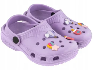 Clogi dziecięce liliowe rozm. 26 - Buty dla dziewczynek - miniaturka - grafika 1