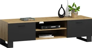 Elior Nowoczesna szafka RTV pod telewizor dąb artisan + czarny - Marus - Szafki RTV - miniaturka - grafika 1