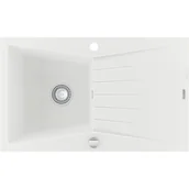 Zlewozmywaki - Mexen Cesar zlewozmywak granitowy 1-komorowy z ociekaczem 775 x 470 mm, biały - 6514771010-20 - miniaturka - grafika 1